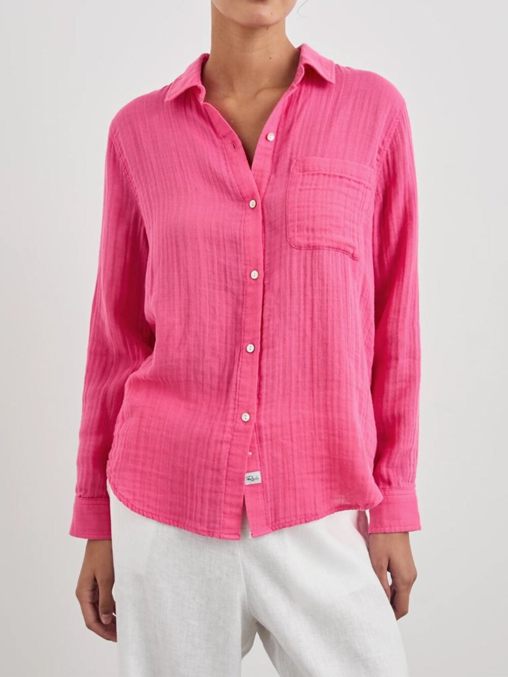 Rails Ellis Gauze Button-Front Shirt in Hibiscus